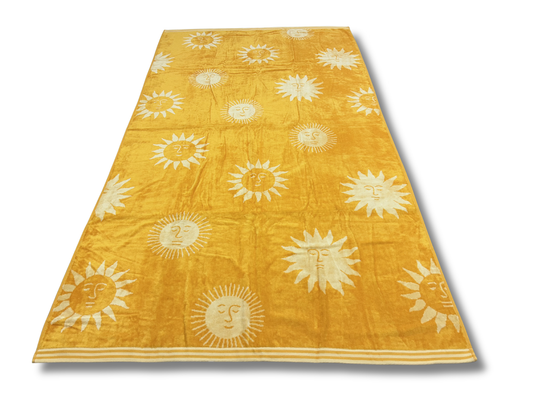 Solar Radiance Jacquard Beach Towel - Premium Home Decor by Moraari