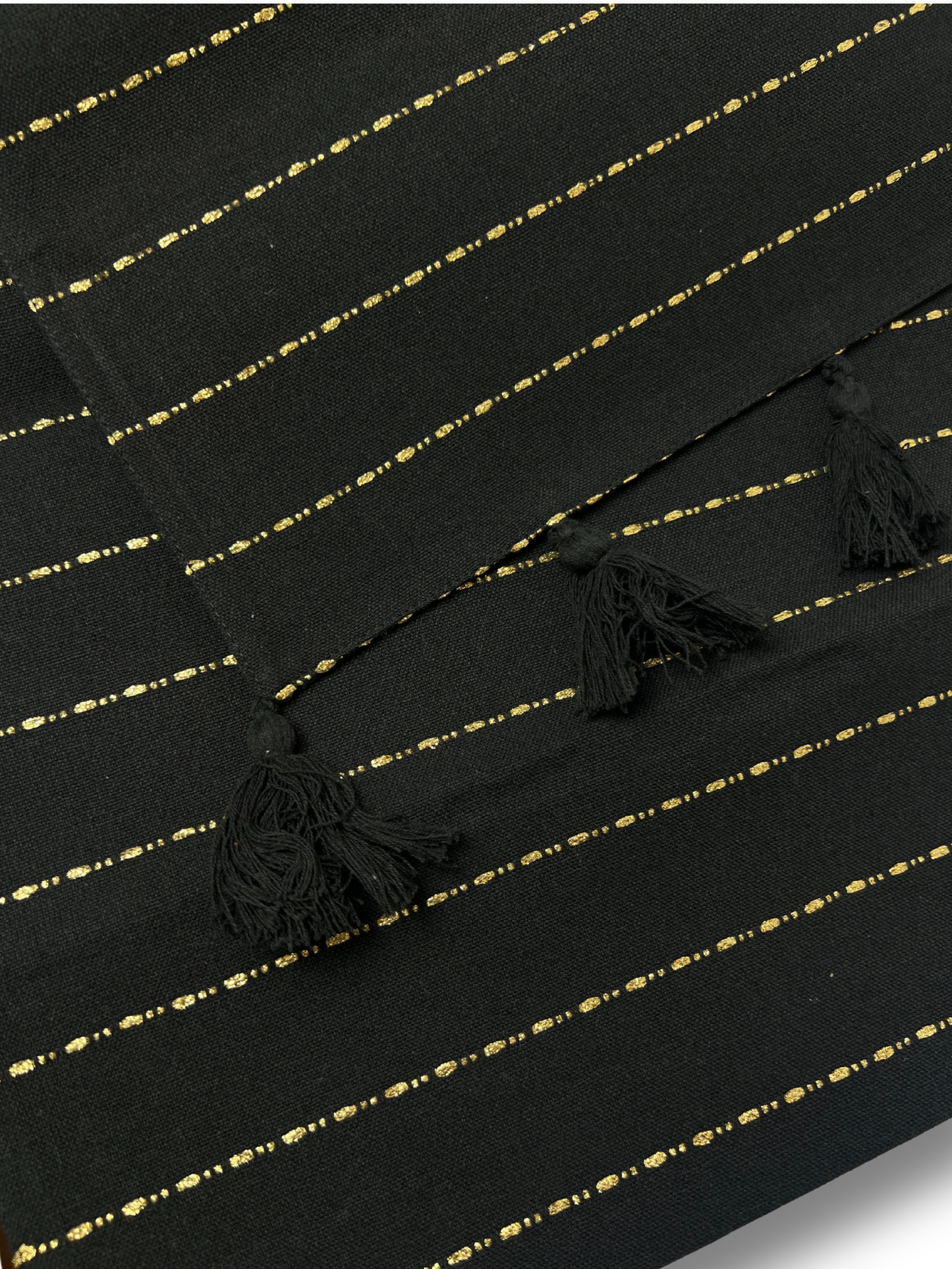 Black & Gold Embroidered Table Runner - Premium Home Decor by Moraari