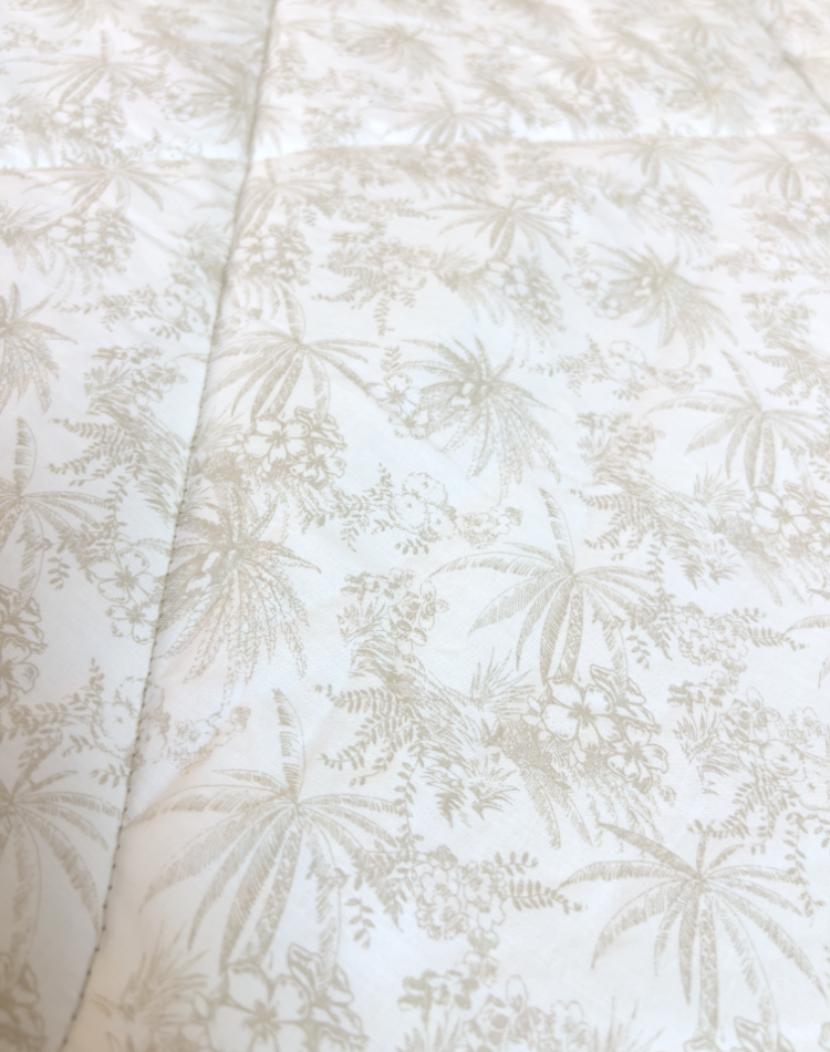 Beige Palm Reversible Quilt - King