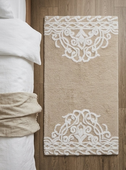 Scroll Border Tufted Rug