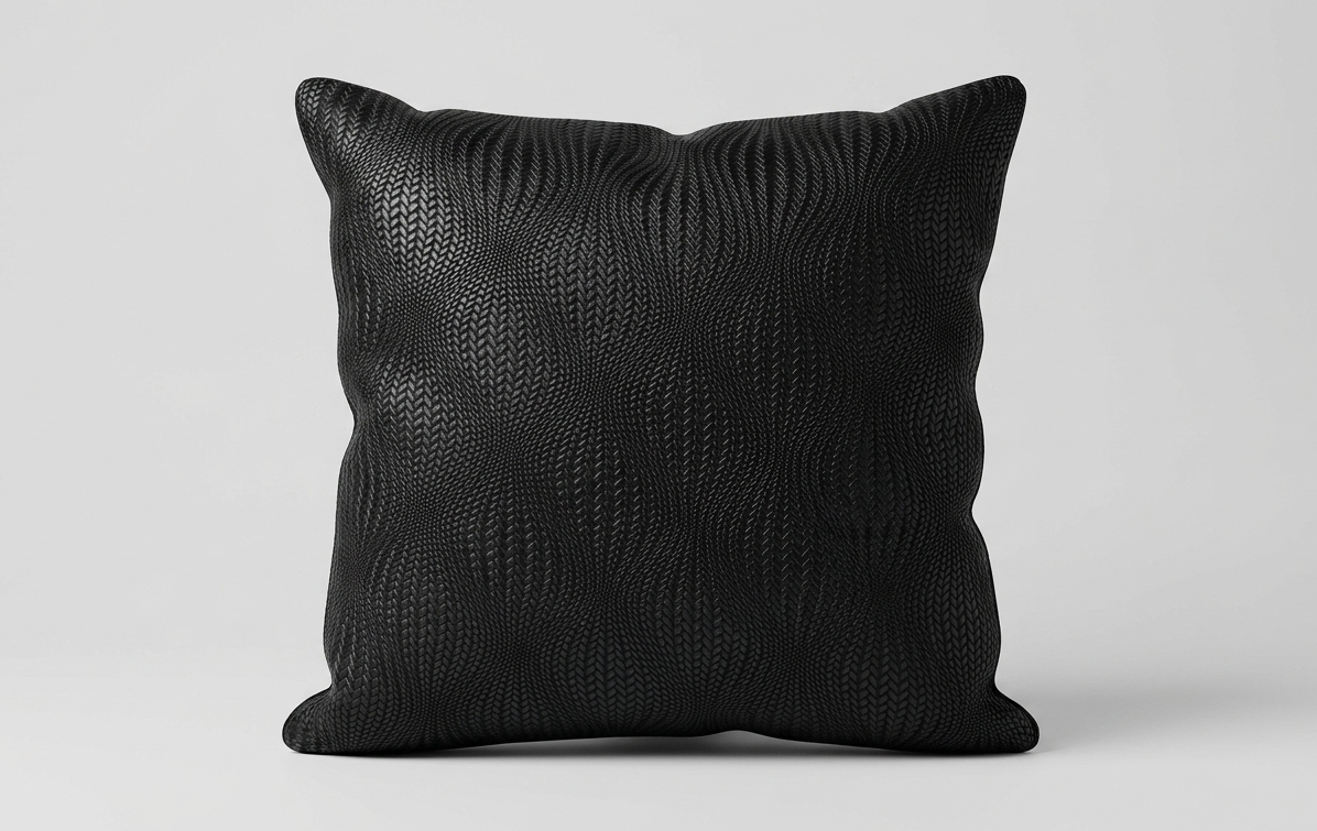 Onyx Vegan Leather Cushion Cover - 18X18