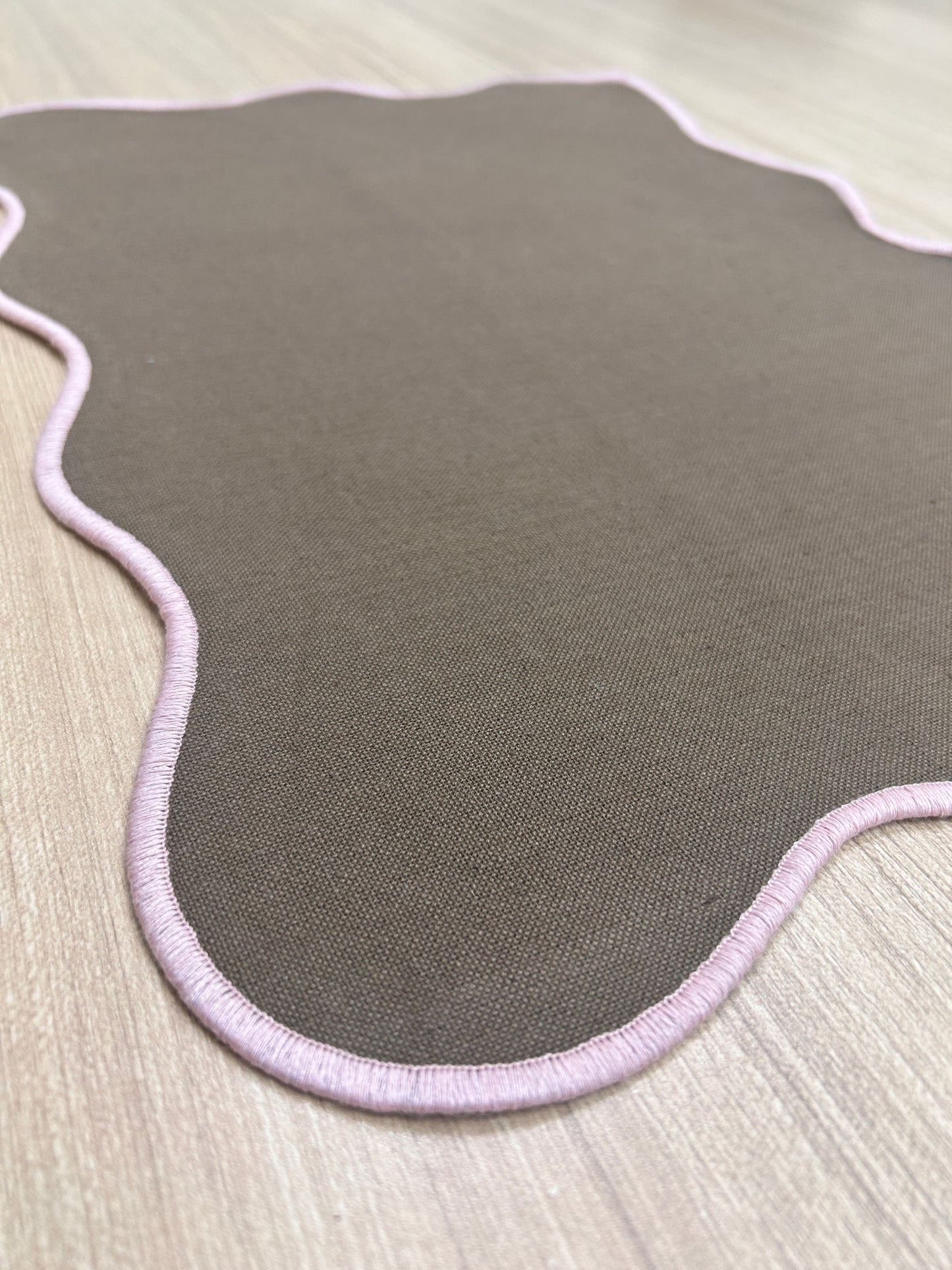 Coffee Scalloped Placemats - Set of 2