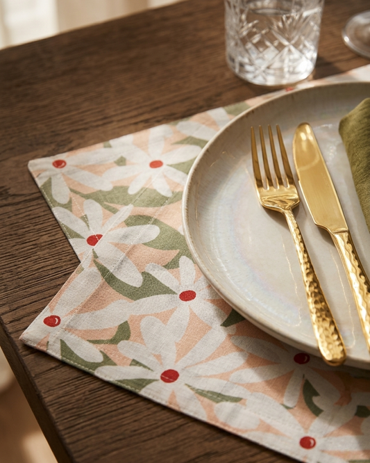 Daisy Bloom Cotton Placemats - Set of 2