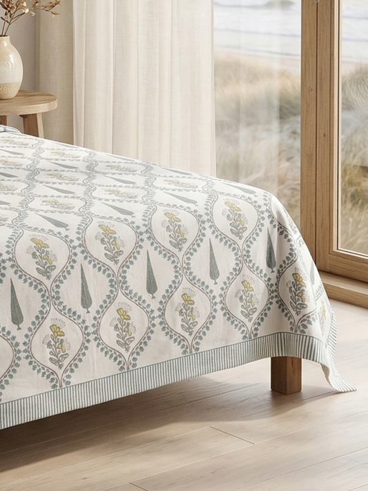 Cypress Jaal Cotton Percale Bedsheet - Premium Home Decor by Moraari