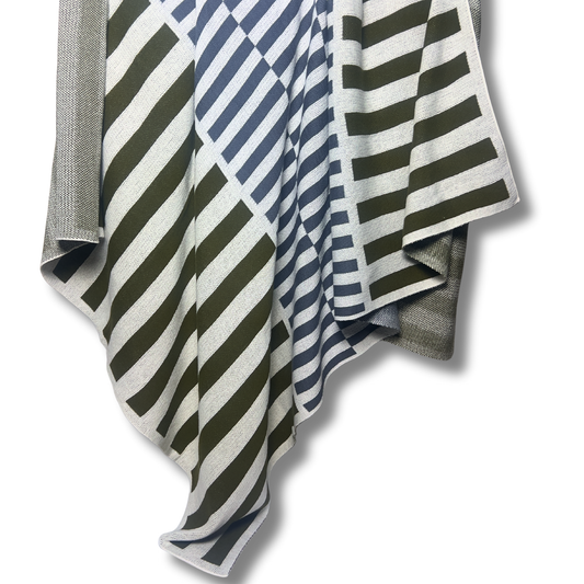 Olive & Slate Reversible Knitted Throw - Premium Home Decor by Moraari
