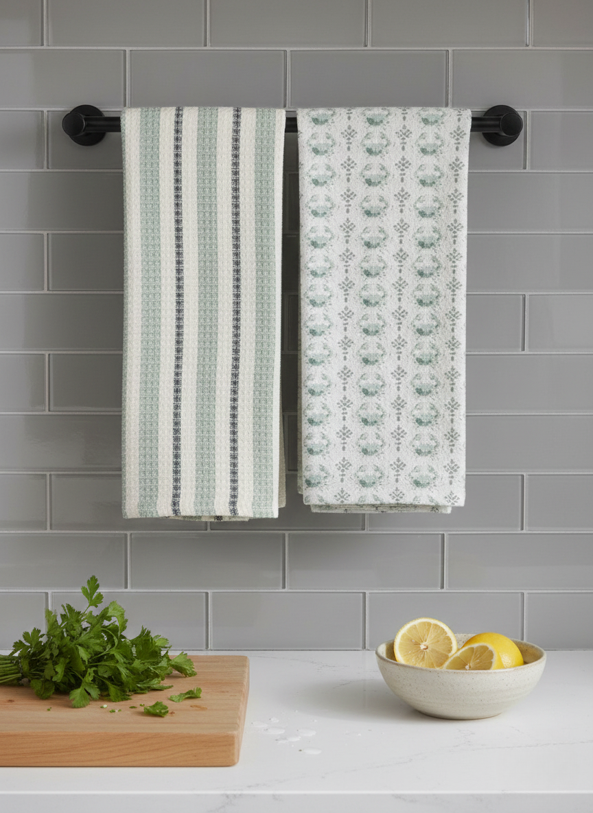 Kai Coastal Stripe & Crab Hand Towel - Set of 2