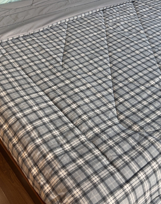 Plaid Check Reversible Quilt - King