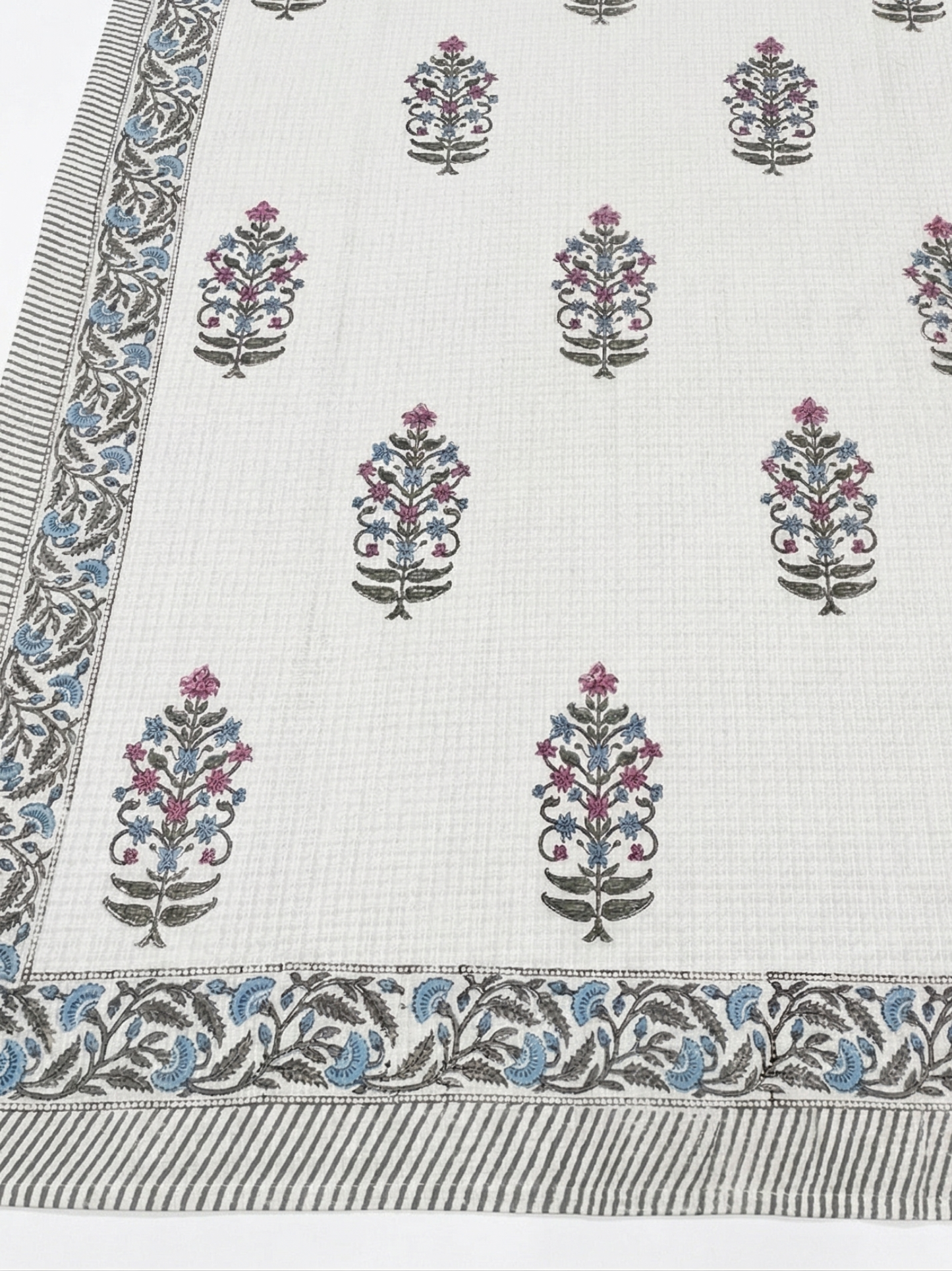 Blush & Blue Cotton Waffle Bedcover - Premium Home Decor by Moraari