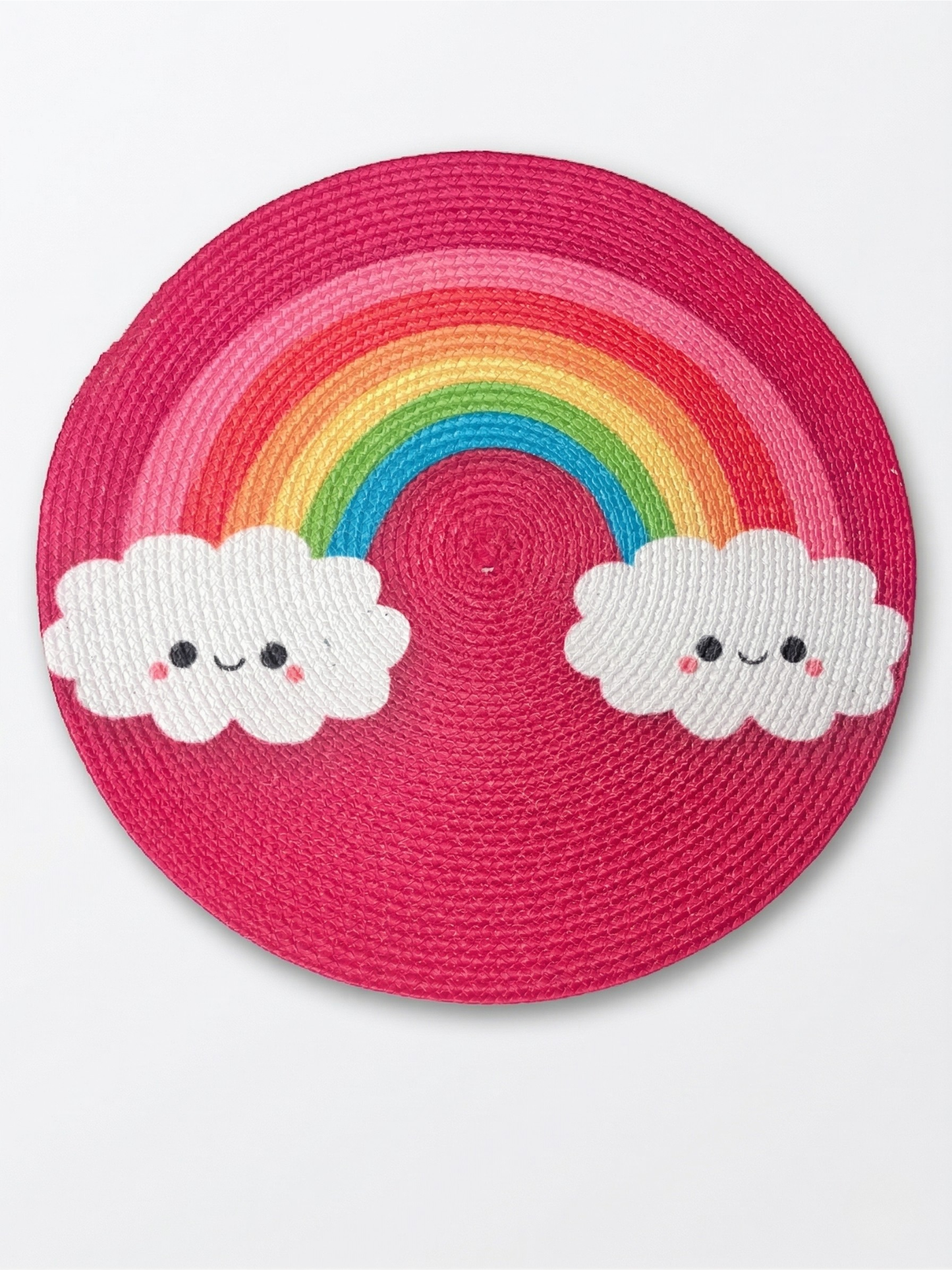 Rainbow Braided Kids Round Placemat - Set of 2 - Premium Home Decor by Moraari