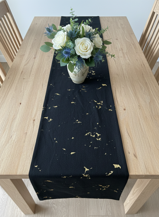 Midnight Gold 6 Seater Table Runner - Premium Home Decor by Moraari