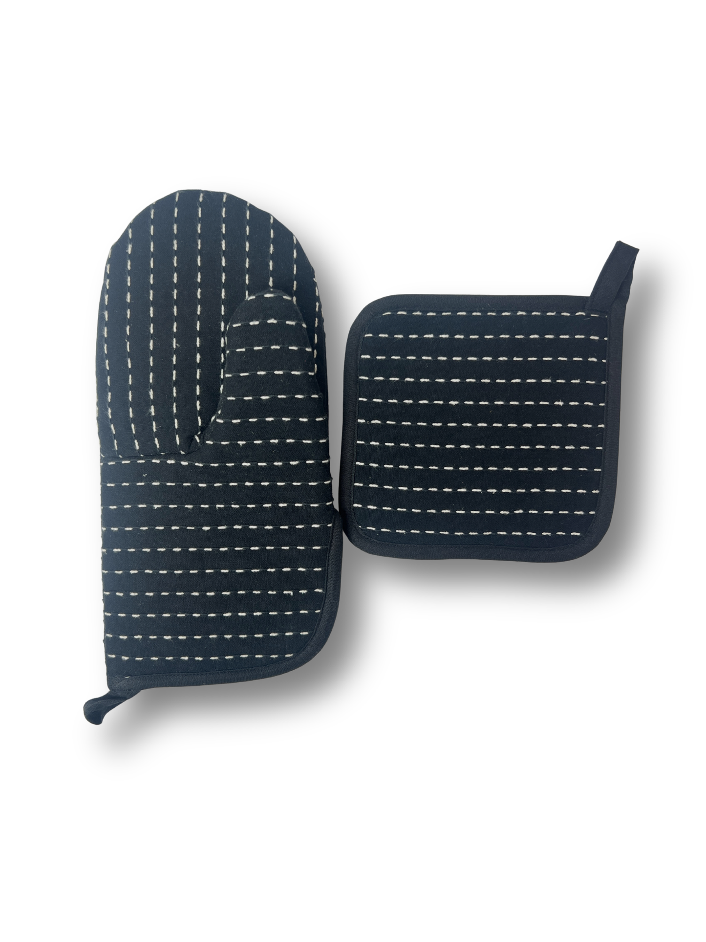 Monochrome Lattice Oven Mitt & Pot Holder Set