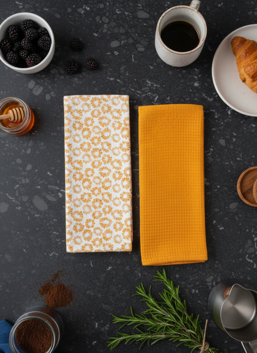 Saffron Sunbloom Hand Towel - Set of 2