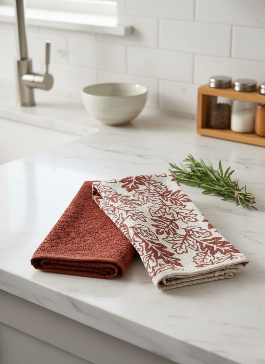 Sienna Foliage Hand Towel - Set of 2 - Premium Home Decor by Moraari