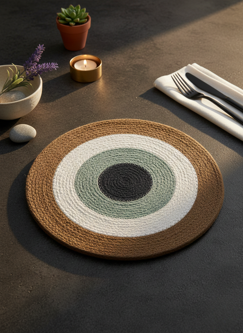 Chashm-e-Baddoor Braided Placemat - Set of 2 - Premium Home Decor by Moraari