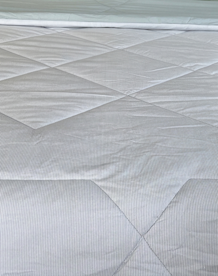 Blue Pinstripe Reversible Quilt - King