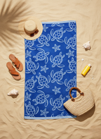 Sapphire Turtle Beach Towel - Premium Home Decor by Moraari