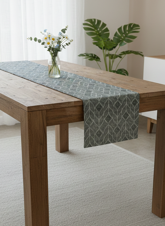 Midnight Green & Gold Table Runner - Premium Home Decor by Moraari