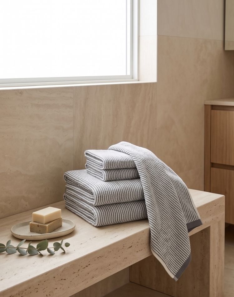 Slate Stripe Towel Set - 2 Hand, 4 Face