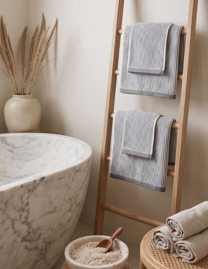 Slate Stripe Towel Set - 2 Hand, 4 Face