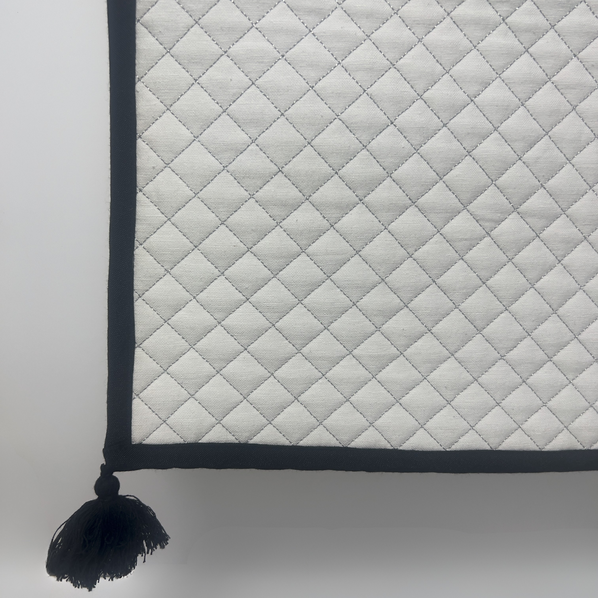 Midnight Quilted Diamond 6 Seater Table Runner - Premium Home Decor by Moraari