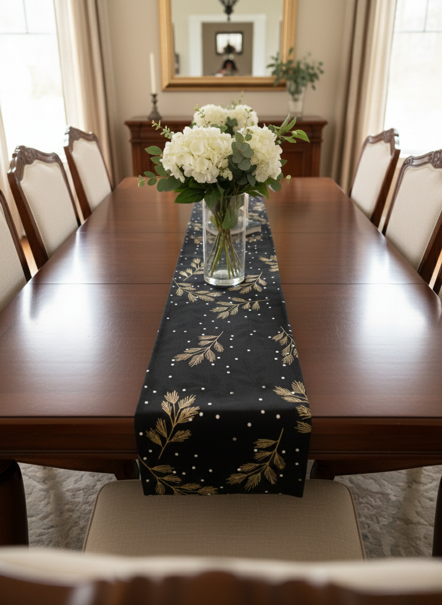 Midnight Gold Table Runner