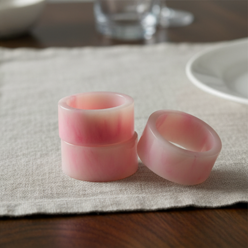 Gulabi Resin Napkin Rings - Set of 4 - Premium Home Decor by Moraari