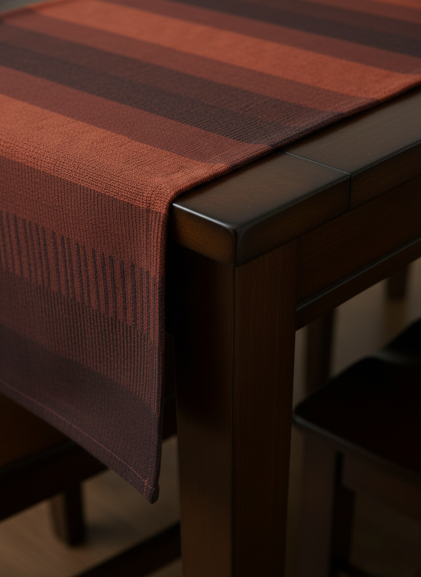 Crimson Canyon Striped Table Runner - Premium Home Decor by Moraari