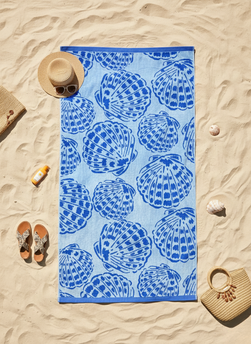 Cerulean_Seashell_Beach_Towel_beach