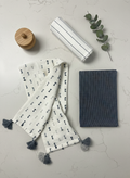 Grid & Stripe Kitchen Towels (Set of 3) - Premium Home Decor by Moraari