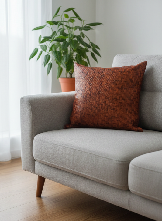 Mosaic Vegan Leather Cushion Cover