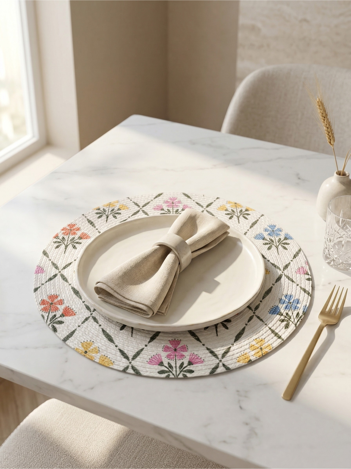 Gulzar Lattice Braided Placemat - Set of 2 - Premium Home Decor by Moraari