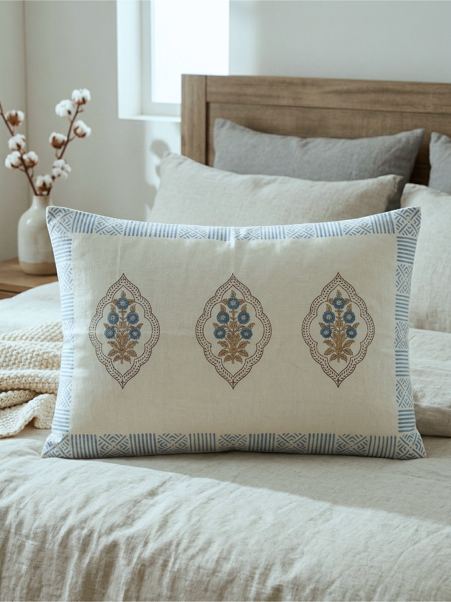 Neel Bageecha Cotton Percale Bedsheet - Premium Home Decor by Moraari