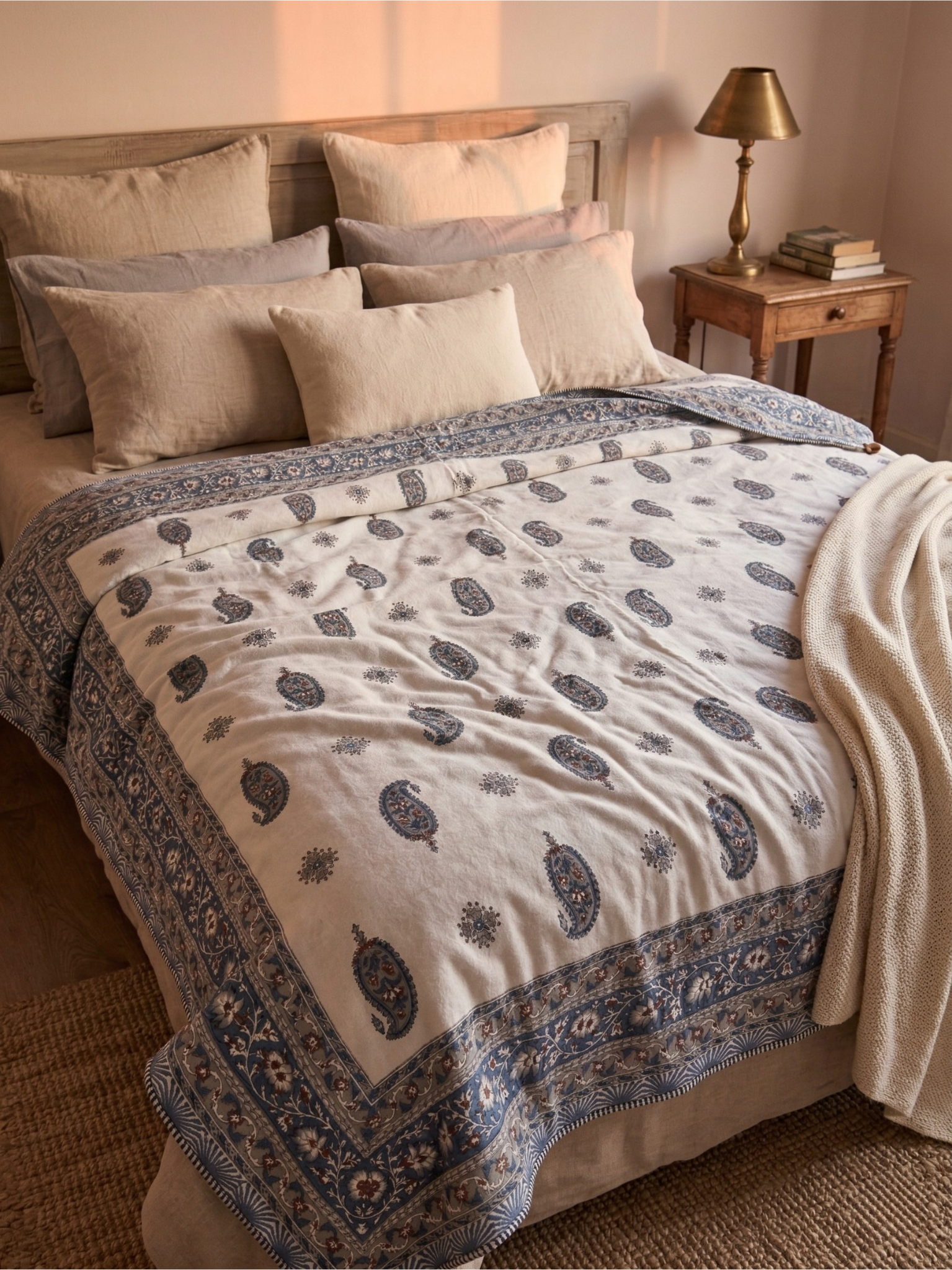 Paisley Buta Dohar - Mulmul - Premium Home Decor by Moraari
