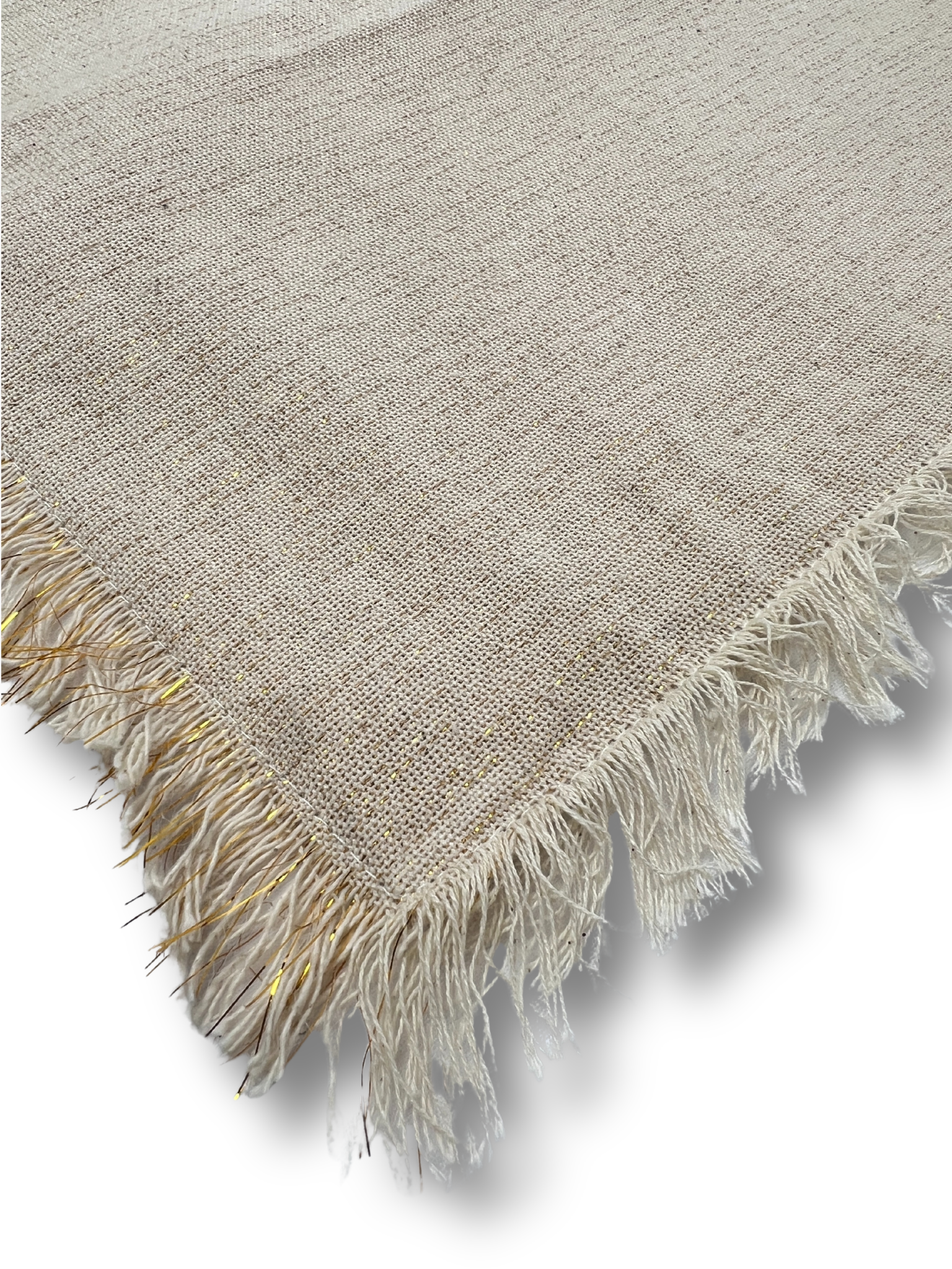 Ivory & Gold Slub Table Runner - Premium Home Decor by Moraari