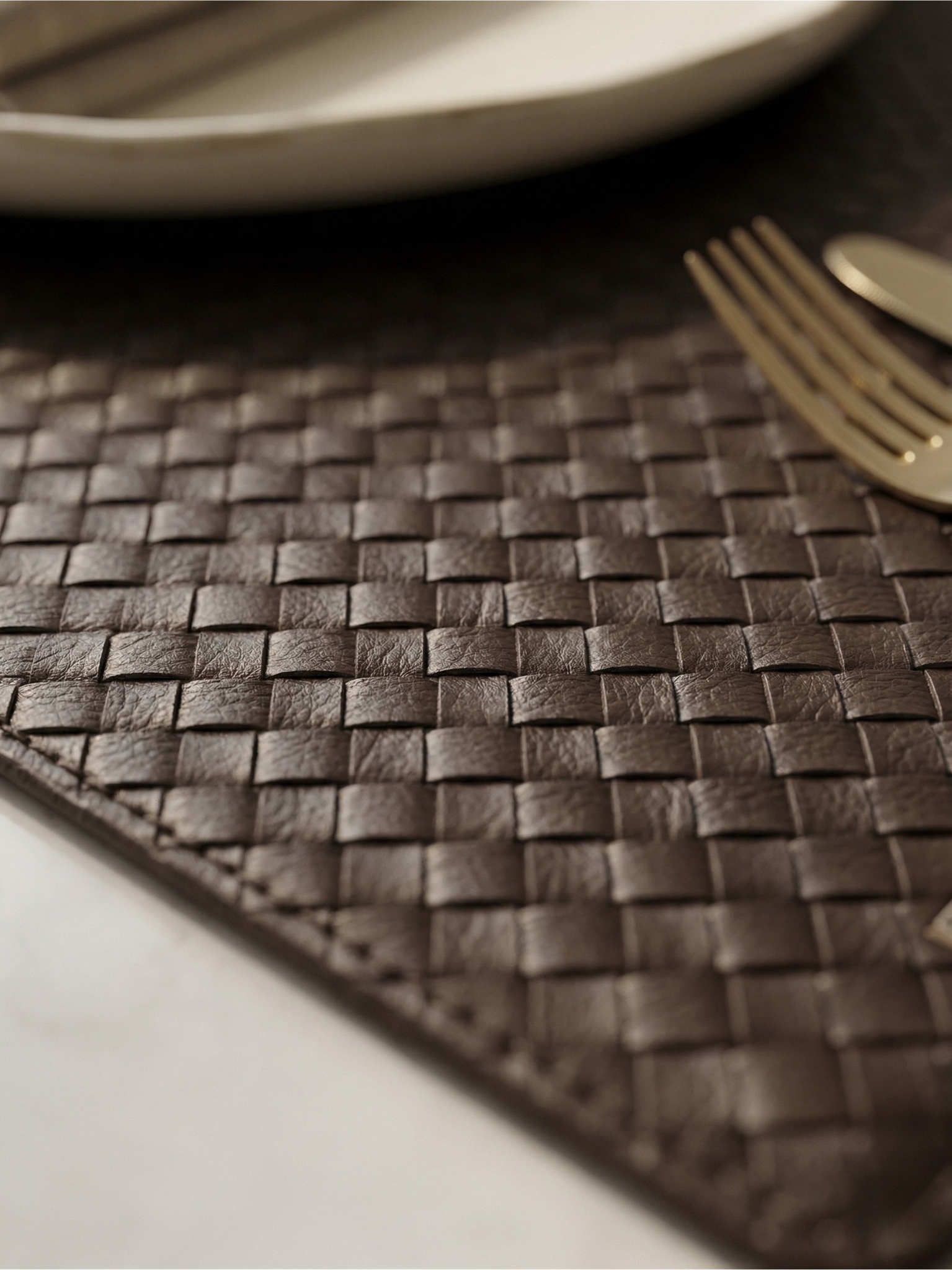 Aura Vegan Leather Placemat close up