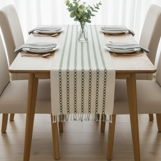 Sage & Stone Artisan Table Runner - Premium Home Decor by Moraari