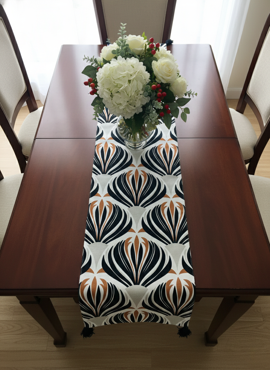 Indigo Botanical Table Runner - Premium Home Decor by Moraari