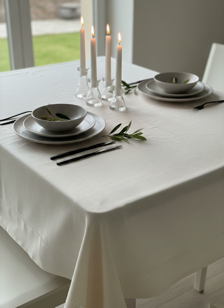Heirloom Hemstitch Table Cover - Premium Home Decor by Moraari
