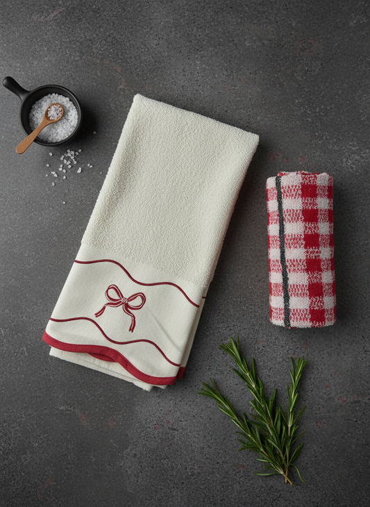 Crimson Coquette Hand Towel - Set of 2