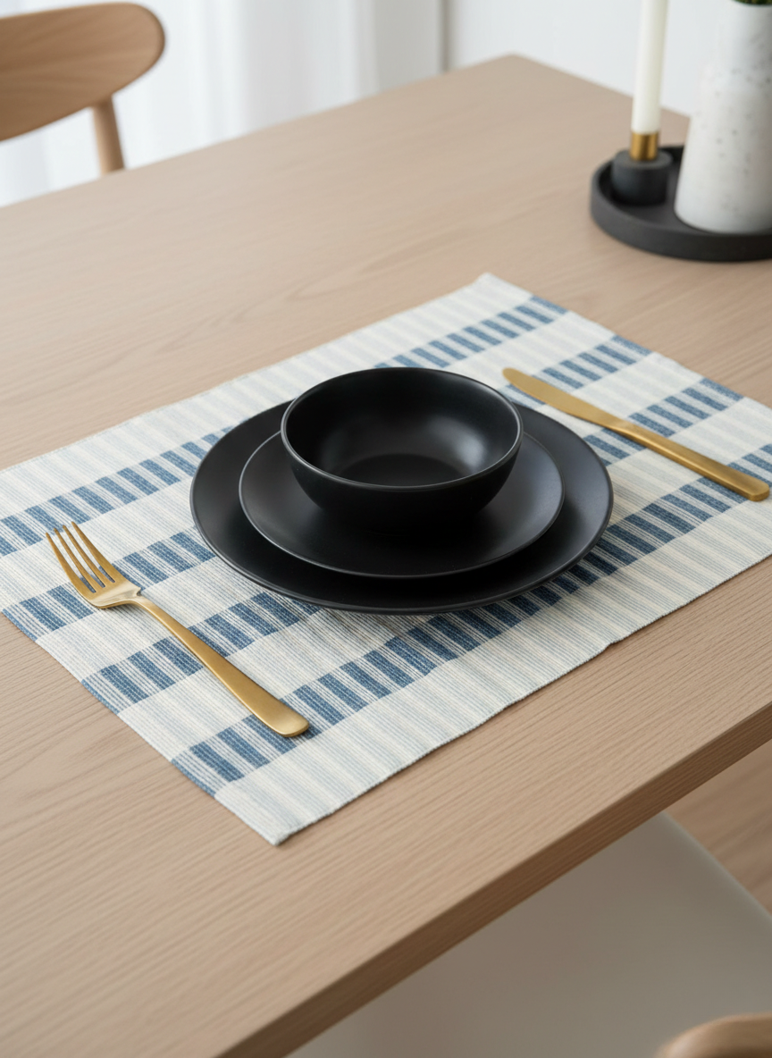 Neela Stripe Ribbed Placemat - Set of 2 - Premium Home Decor by Moraari