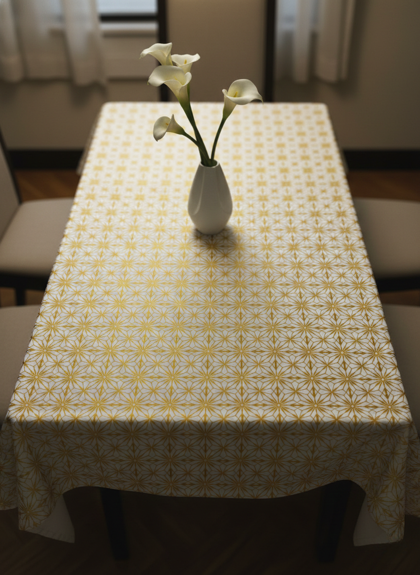 Golden Solis Cotton Tablecover - Large - Premium Home Decor by Moraari