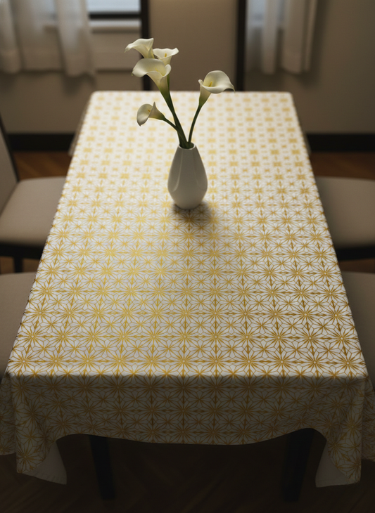 Golden Solis Cotton Tablecover - Large - Premium Home Decor by Moraari