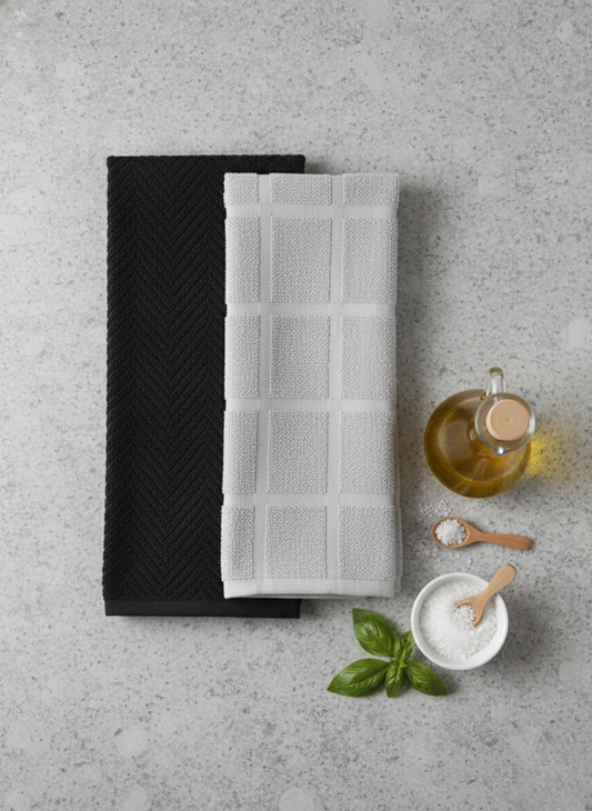 Noir & Grey Kitchen Towel - Set of 2