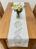 Gold Pumpkin Embroidered Table Runner - Premium Home Decor by Moraari