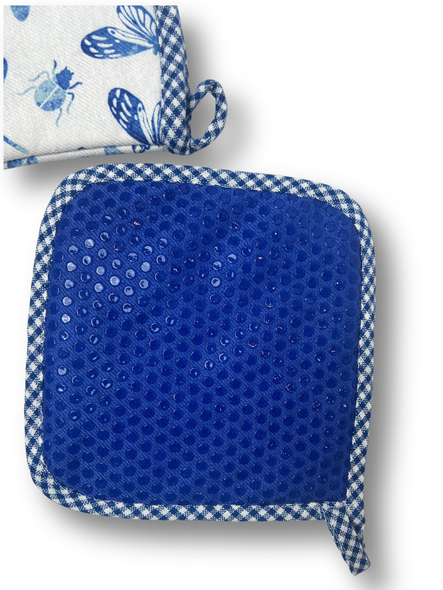 Cobalt Quilted Oven Mitt & Pot Holder Set
