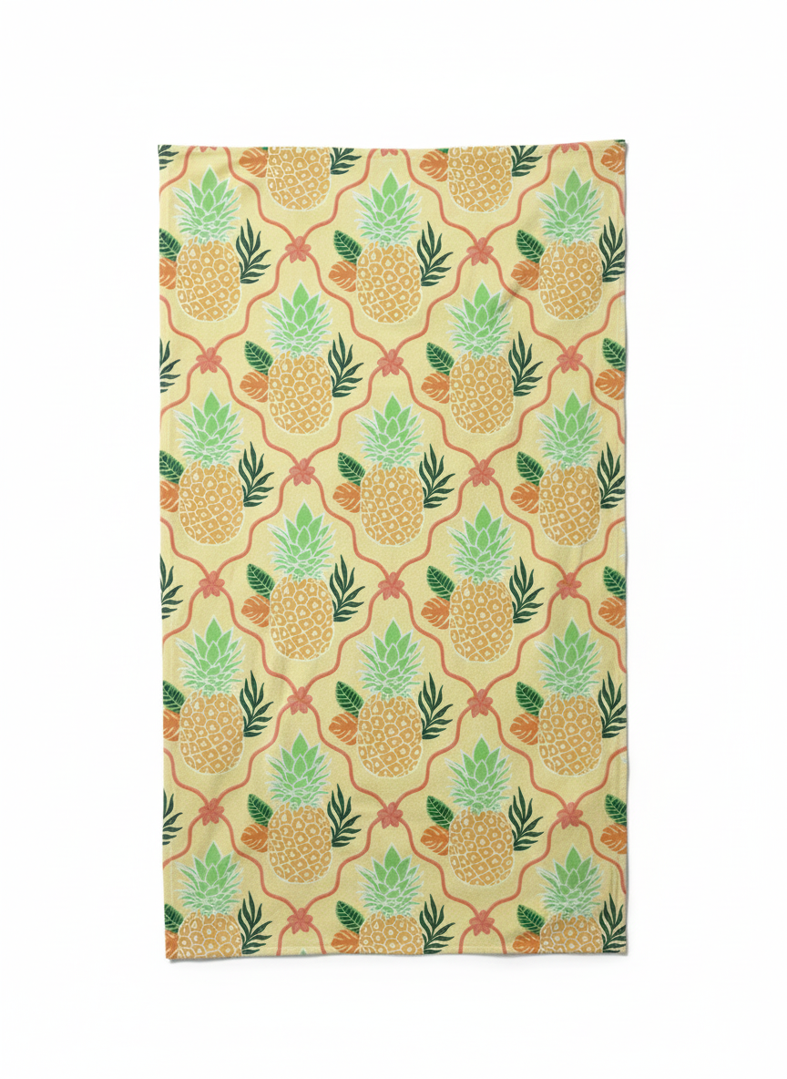 Tropical Pineapple Beach Towel - Premium Home Decor by Moraari