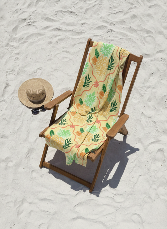 Tropical Pineapple Beach Towel - Premium Home Decor by Moraari