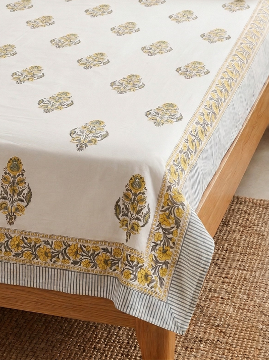 Yellow Marigold Cotton Percale Bedsheet - Premium Home Decor by Moraari