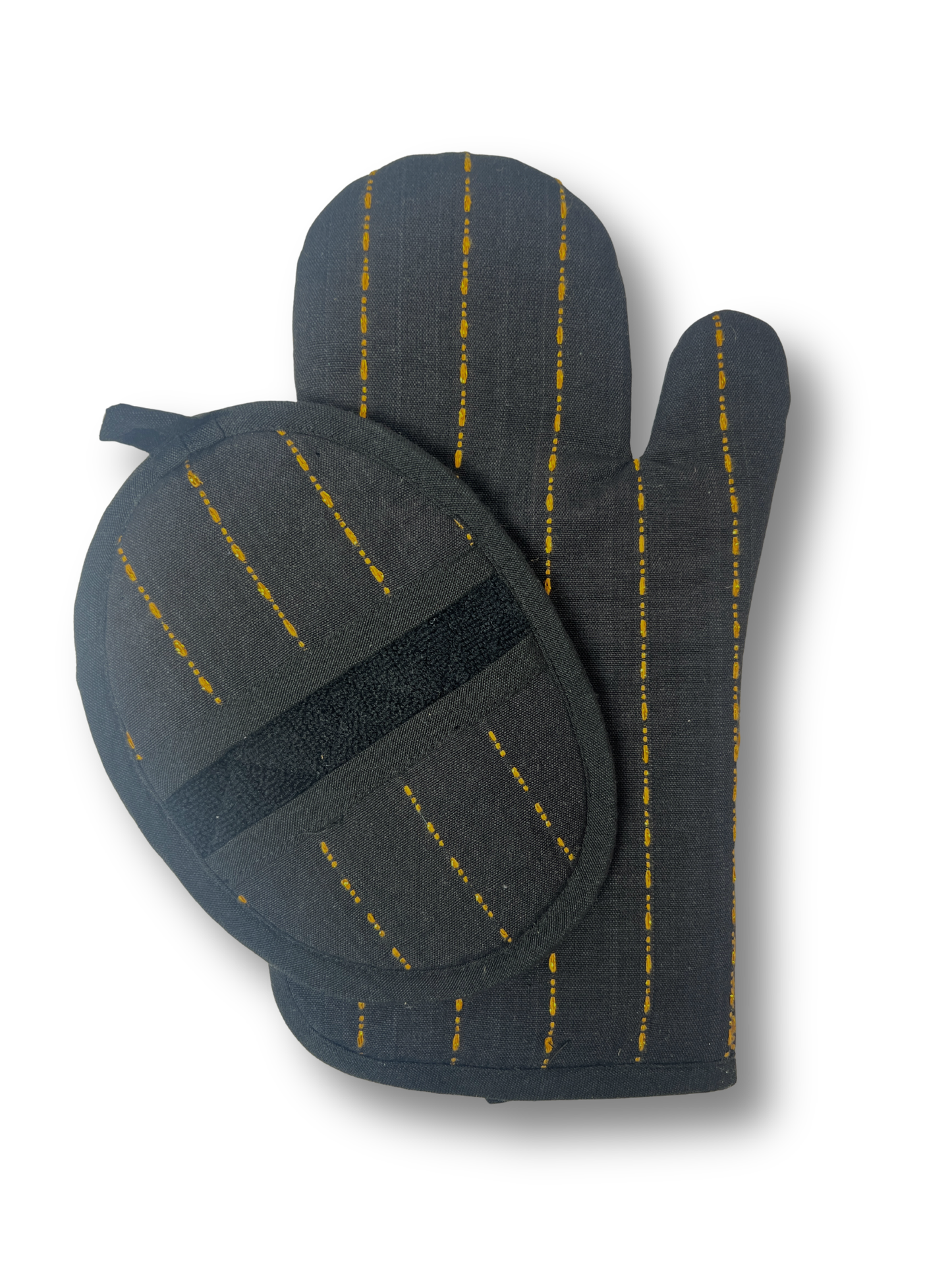 Zari Gold Oven Mitt & Pot Holder Set - Premium Home Decor by Moraari