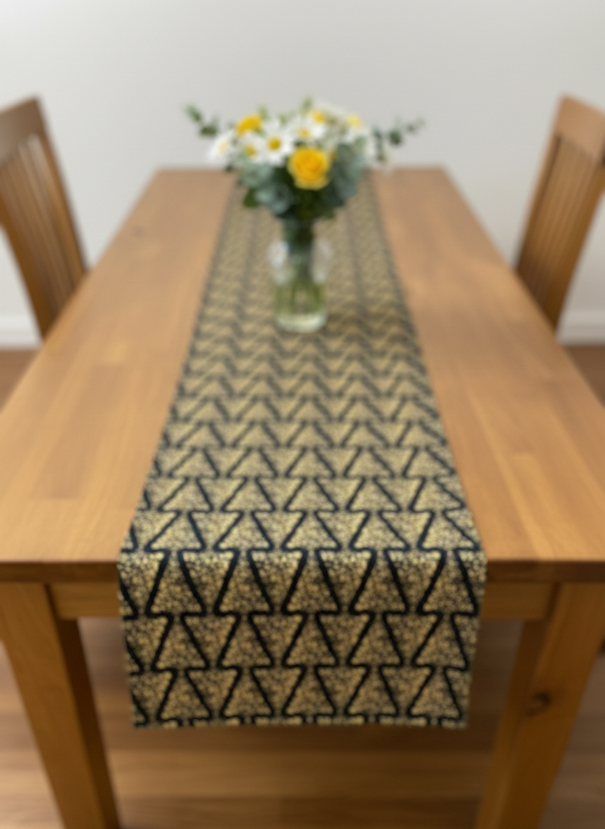 Gold Tinsel Table Runner - Premium Home Decor by Moraari